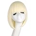 MapofBeauty 12"/30cm Fashion Women Flat Bangs Short Synthetic Straight Bob Cosplay Wig (Light Blonde)