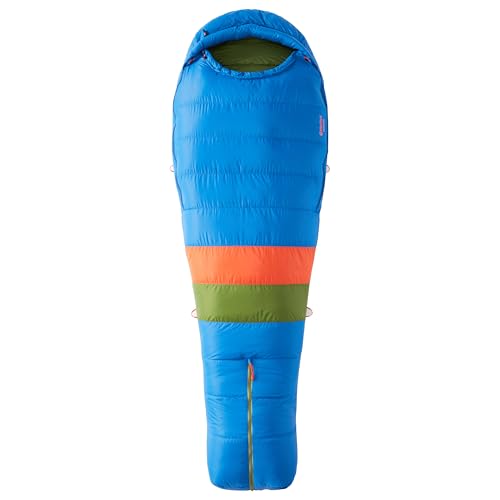 MARMOT Saco de dormir masculino Sawtooth 15°, enchimento 650 para acampamento e mochilão, Azul escuro/folhagem, Regular