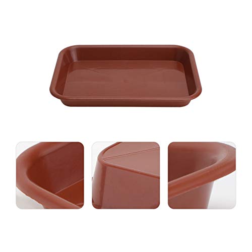 Doitool 10 Pcs Rectangular Plastic Plant Saucer Tray, Plant Pot Saucer Flower Pot Tray For Garden Potted Water Drips And Soil 7. 1 X 5. 5 Inch (Red) #TOP7