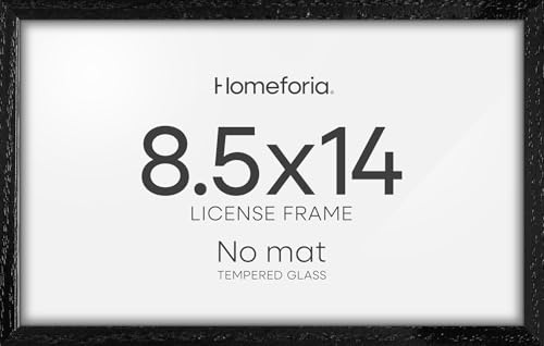 Image of Homeforia 8.5x14 Marriage License Frame Black, High End Oak 8.5x14 Certificate Black Wood Frames, 8.5by14 Wooden Frame for Wall & Tabletop, 8.5 by 14 Picture Frames, Tempered Glass, Wall Kit, Set of 3