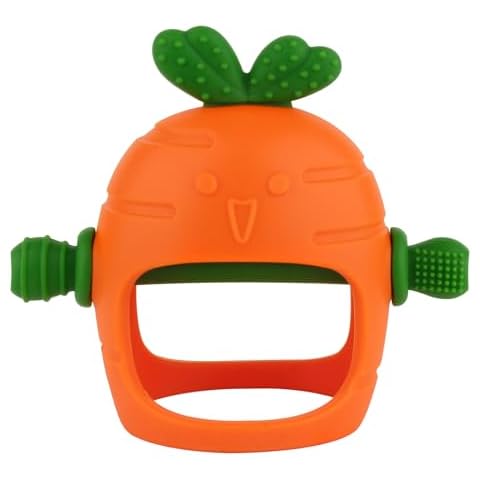 Chuya Baby Teething Toys Teether for Babies 0-24 Months Carrot Hand Teethers Teething Relief Sore Gums Baby Toys for Infants Cover