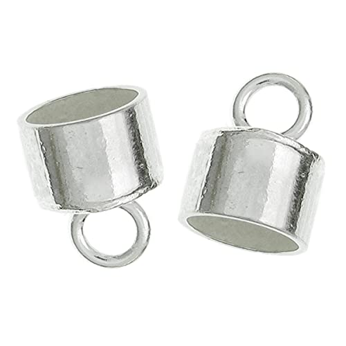 4 pcs .925 Sterling Silver Bead 6mm Leather Cord End Cap for Necklace Bracelet/Women Jewelry Making Findings/Bright