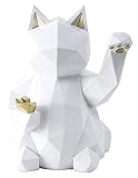 YANRUI Glückliche Katze Statue Glückkatze Puppe Geometrische Tier Schmuck Sculptor Home Abstrakte Kunst Desktop Dekoration Handwerk Modell Kleine Skulptur