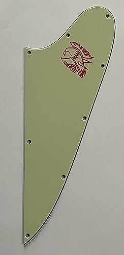 Gibson Firebird ブランク レッド ロゴ ギター ピックガード (3 プライ ヴィンテージ グリーン)