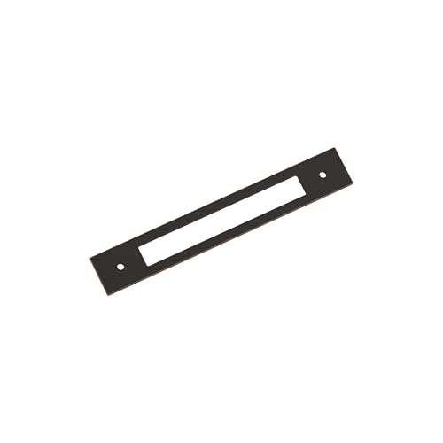 Image of Amerock Medora 6-5 /16 inch Oil-Rubbed Bronze Backplate | Decorative zinc cabinet hardware backplate designed to complement knobs and pulls while protecting cabinet surfaces