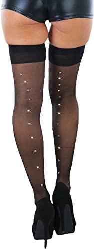 Image of ToBeInStyle Women's Seamless Thigh High Nylon Stocking With Opaque Band