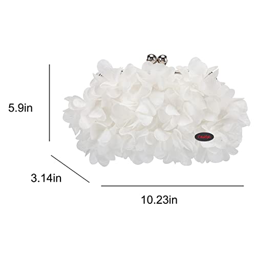 Fawziya Floral Cutch Purses For Women Evening Bags And Clutches-White #TOP1