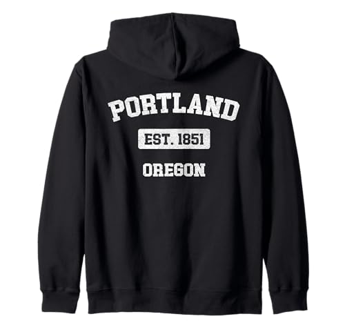 Souvenir vintage de Portland Oregon OR Est. 1851 Sudadera con Capucha
