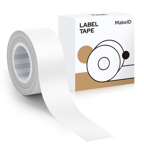 MakeID Q1 E1 Etikettenband, 16 mm * 4 m Wasserdichte laminierte Nachfüllungen Benutzerdefinierte Aufkleber für Büro Zuhause Thermische Aufkleber Ersatz