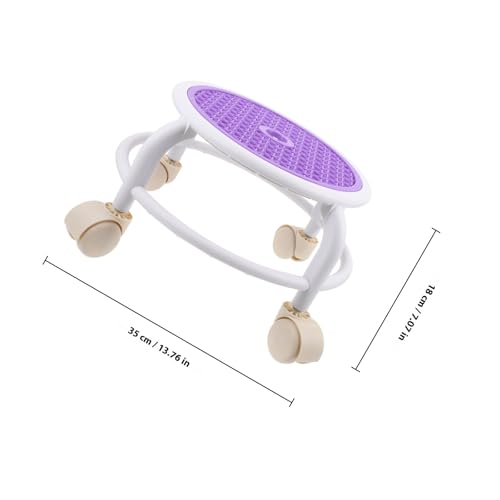 JEWEDECO 車輪付きの丸いスツール 小さなスツール プラ製 回転機能付き ローリング可能 ネイルサロンや 用のオフィス用ステップスツール [3]