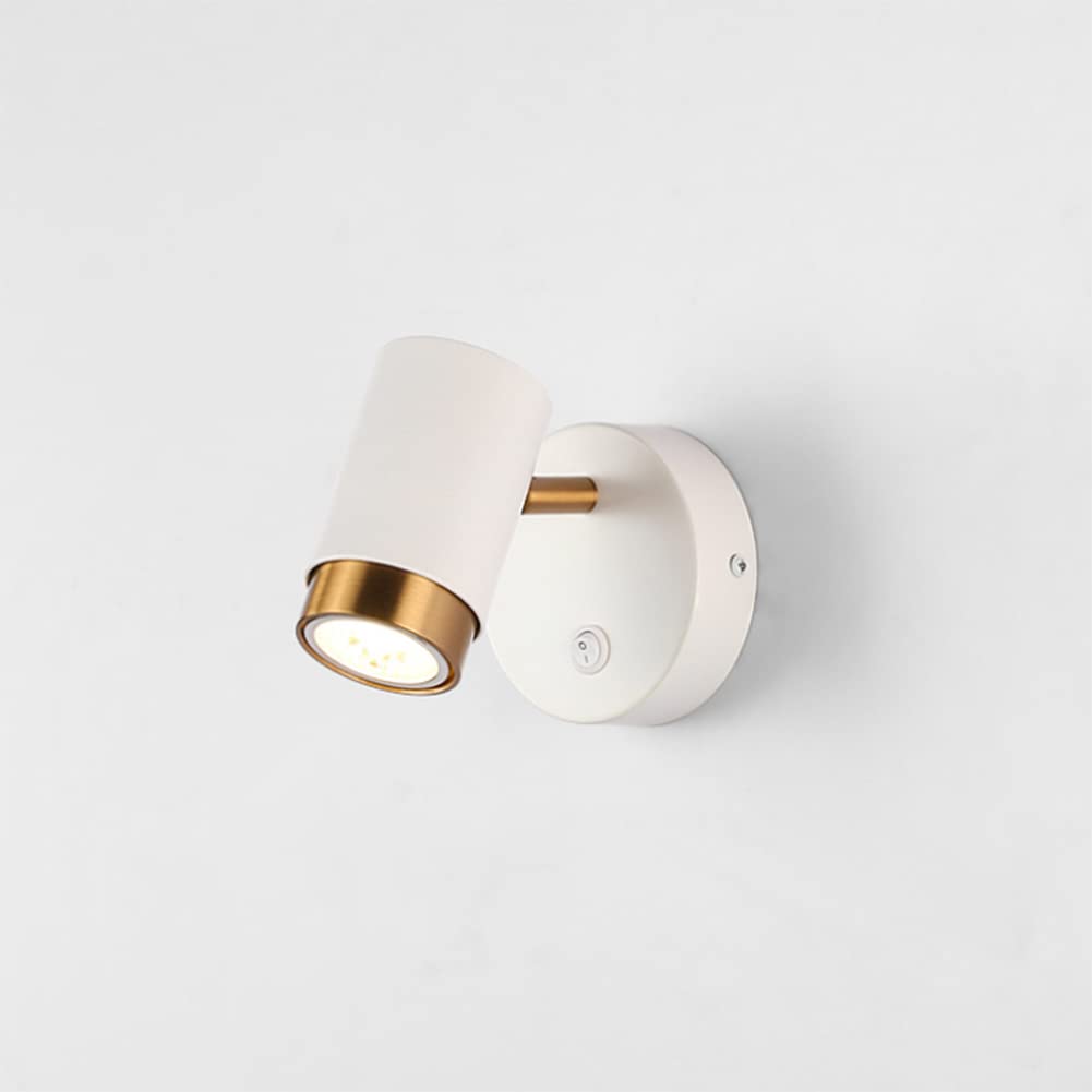 SXECAEPS Wall Lamps Sconces Light Indoor Led 5w 3000k Warm White Modern Rotatable Metal Decorative Sconce Lamp for Living Room Bedroom Hallway Corridor(B)