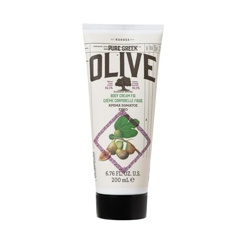 KORRES OLIVE FIG Latte corpo idratante per una pelle morbida, con olio extravergine di oliva, al fresco profumo di fico, vegano, senza siliconi e parabeni, 200 ml
