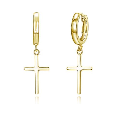 925 Sterling Silver Hoop Earrings for Women, 18K Gold Plated High Polish Post Cubic Zirconia Ear Cuff Earrings Huggie Stud Hoop Cartilage Earrings Cover