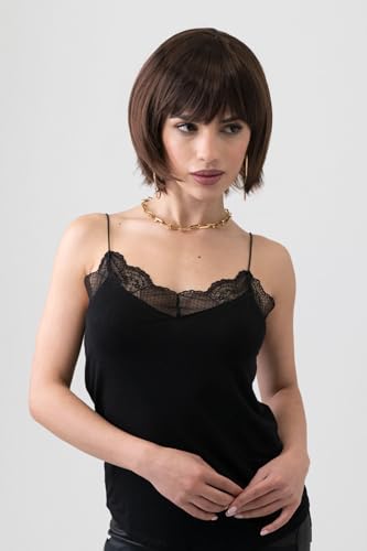 Perruque pixie cut brune Cierra pour changer de tête sans couper