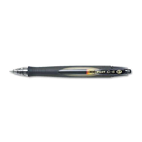 Bolígrafo gel Pilot G6 recargable punta fina negro 12 unidades miniatura 1