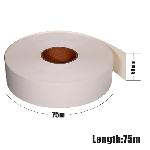 SopimusZ 50MM*75M Papier Fugendeckstreifen Papier-Bewehrungsstreifen Reißfest,Fugenband für Gipskartonplatten im Trockenbau