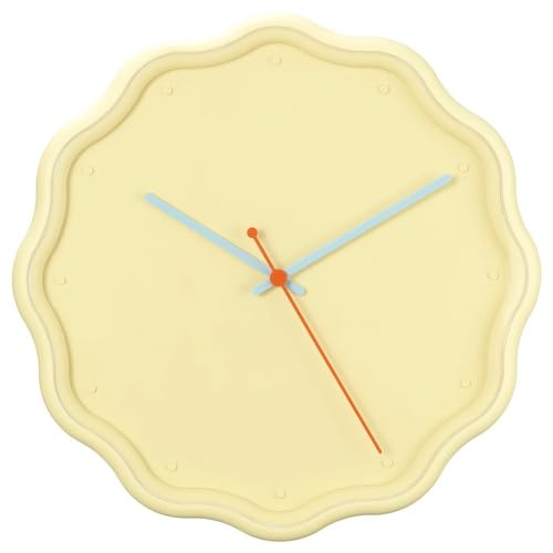Amazon.co.jp: IKEA イケア 静音 掛け時計 花形 イエロー 31cm