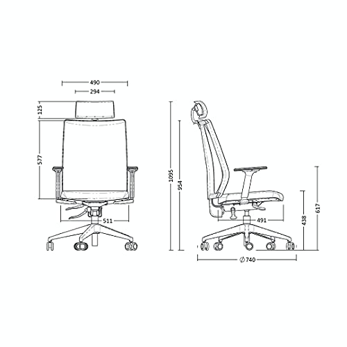 Cadeira de Escritório Presidente Giratória Addit Back System com Apoio Cabeça Frisokar Preta