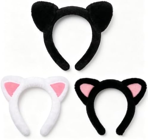 Jaciya Cat Ears Headband (Black White Pink) - 1