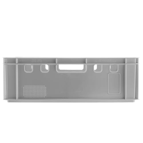 BURI 5x Fleischkiste E2 Metzgerkiste 60x40x20cm lebensmittelecht, robust, stapelbar - Universal Lagerkiste Eurobox aus Deutschland, Grau