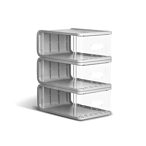 Boîte de chaussures en plastique dur transparent rigide et empilable