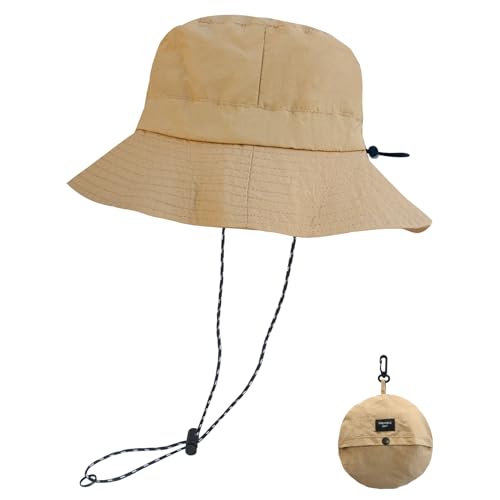 Image of NPQQUAN Sun Bucket Hats for Woman Men Lightweight Sun Hat Packable Foldable Waterproof Beach Hiking Hat