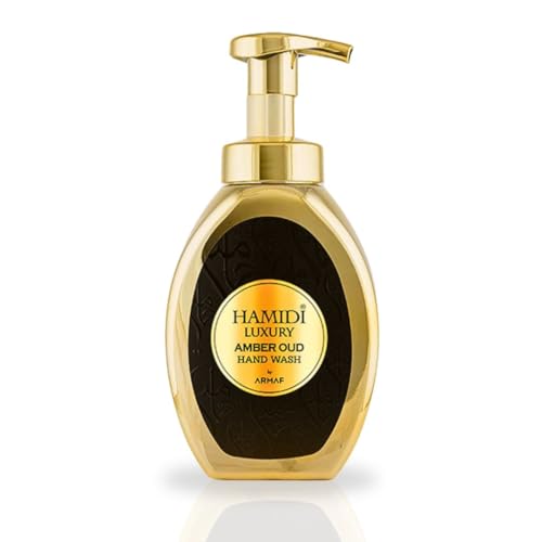 Hamidi Luxury Amber Oud Hand Wash 350ml (11.9 OZ) Indulge In A Premium Liquid Hand Soap With An Enticing Amber Scent, Rejuvenates & Nourishes Your Skin, Experience The Ultimate Moisturizing Hand Wash