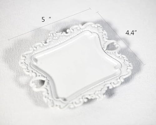 Image of Funly mee Antique Trinket Dish Vintage Jewelry Tray, Ring Holder (White, S)