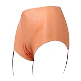Hmxseu Flüssiges Silikon Vagina Höschen Versteckte Strap-On Pussy Realistische Fake Vagina Unterwäsche Mit Vaginal und Anal Kanal Tragbaren Vulva Crossdresser HöSchen Für Sissy Cosplay(L)