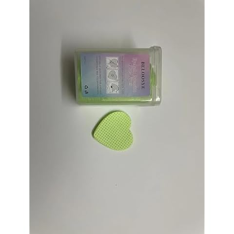 BELOOSYE 400 PCS Lint Free Nail Wipes, Eyelash Extension Glue Wipes, Super Absorbent Soft Non-woven Fabric Heart Shaped Nail Remover Wipes for Lash Extension Supplies & Nail Polish Bottle(Green) Cover