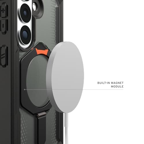 Image of Urban Armor Gear UAG Designed for Galaxy S26 5G Case, Plasma XTE - Compatible with Magnetic Charging with Kickstand, Transparent Rugged Military Drop Tested Protective Cover - Black /Orange