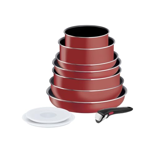 TEFAL L1529402 INGENIO EASY COOK N CLEAN Set 10 Pieces : Poeles + Casseroles + Wok + Sauteuse + Couvercles hermétiques + Poign