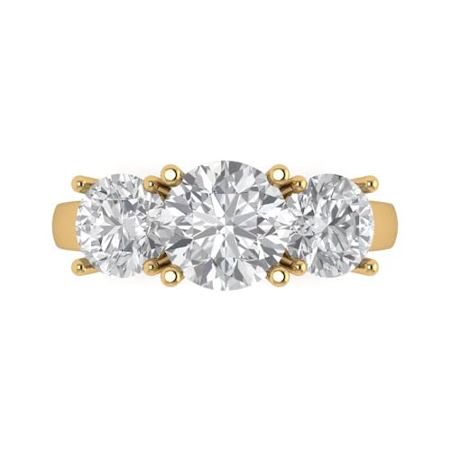 Clara Pucci Solid 14K Yellow Gold Moissanite Ring - 2.03 tcw Heart Cut Certified HaloEngagement Ring for Women, Promise Bridal Rings for Women, Wedding Ring for Women