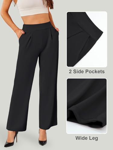 SEMARO Womens Wide Leg Dress Pants High Waist Stretchy Business Work Office Slacks Pull On Casual Lounge Pants with Pockets4