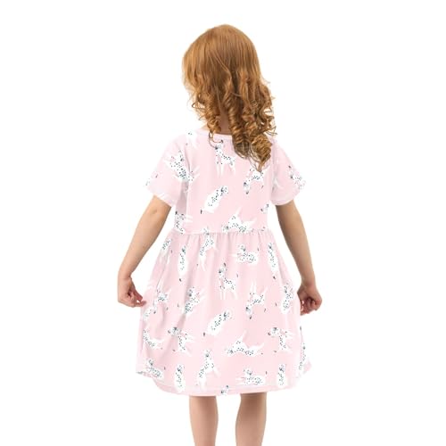 CaTaKu Girls Cute Dresses Toddler Summer Dress Short Sleeve Dresses for Girls Beach Sundress 2-8T4