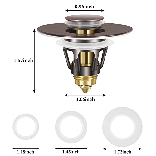2.0 Upgraded Universal Bathroom Sink Plugs Pop Up, Sink Drain Plug for ...