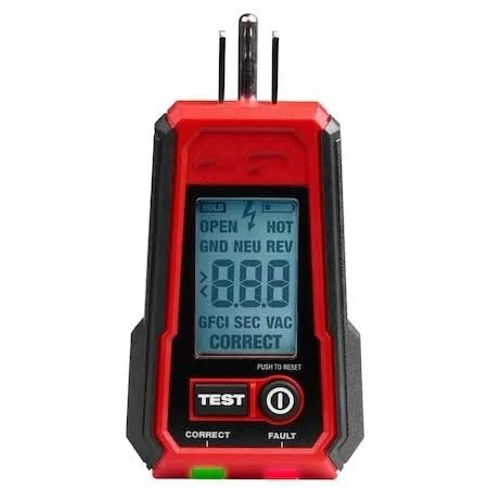 2224-20 for Milwaukee Digital GFCI Receptacle Tester,Length 8in,Width 4in,Height 2in