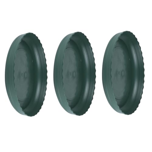 LIFKOME 3個 丸形プラスチック植木鉢トレイ 滑り止め底付き 耐久性素材製 水受け皿 ガーデン バルコニー用 多肉植物 鉢対応