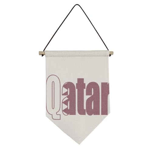 Drapeau du Qatar suspendu pour décoration de salon et bureau en toile