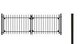 Alberts 510466 Doppeltorset Chaussee, zum Einbetonieren | verschiedene Höhen - wahlweise in verschiedenen Farben | matt-schwarz | Höhe 100 cm | Breite 3 m