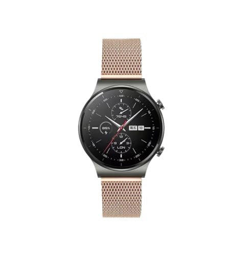 20mm 22mm �~���l�[�[�X�g���b�v�ɓK������ Samsung Galaxy Watch 6/5/4�AHuwei Watch 3/4/GT3/3 Pro�ɓK��(Rose gold,For Watch 6 Classic 47mm)