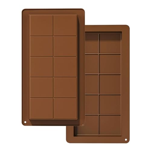 Tiefe Schokoladenform Silikon Schokolade Form - 2 Stück Schokolade Silikonform, Tief Schokoladentafel Form, Tief Schokolade Tafel, Silikonform Schokoladentafel Form für Schokolade Praline Süßigkeiten