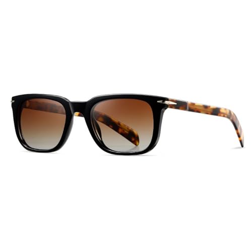 Lunettes de soleil rétro en acétate noir dégradé pour homme et femme