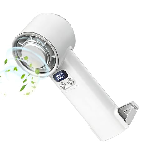 Ventilador De Mano - Enfriador Recargable De 100 Velocidades | Mini Dispositivo Portátil De 4000mAh Con Pantalla Digital, Flujo De Aire Personal Plegable Para Viajes, Camping, Senderismo, Playa,