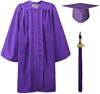 GraduationMall Matte Kindergarten & Preschool Graduation Gown Cap Set with 2020 Tassel Purple