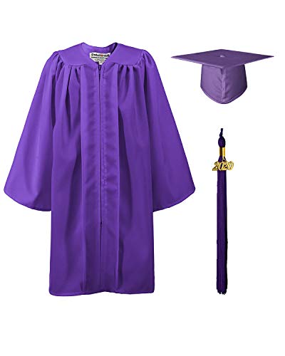 GraduationMall Matte Kindergarten & Preschool Graduation Gown Cap Set with 2020 Tassel Purple