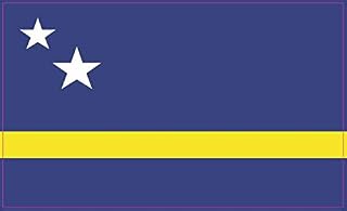StickerTalk Curacao Flag Vinyl Sticker, 5 inches by 3 inches