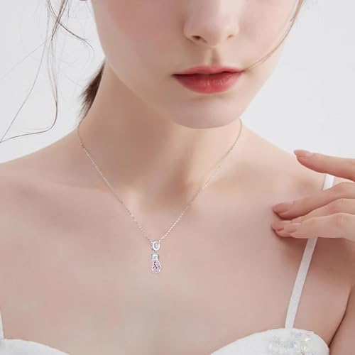 Breast Cancer Charms 925 Sterling Silver Pink Ribbon Breast Cancer Charm for Bracelets Breast Cancer Survivor Jewelry Breast Cancer Awareness Jewelry for Women4