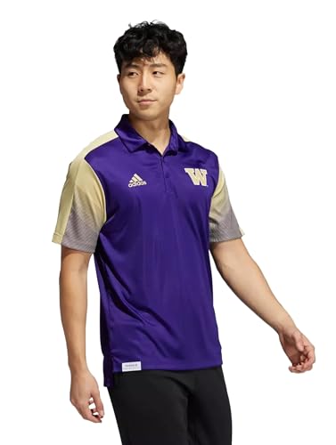 Adidas Washington Huskies NCAA Men's Polo Golf Shirt, Purple2