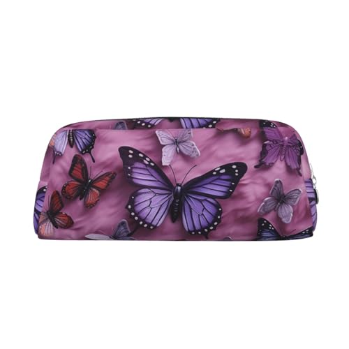 PPTHSNVB Pencil Case All butterflies Pencil Pouch with Zipper Pencil Bag Large Capacity Leather Pencil Pouch Portable Makeup Bag for Women Men
